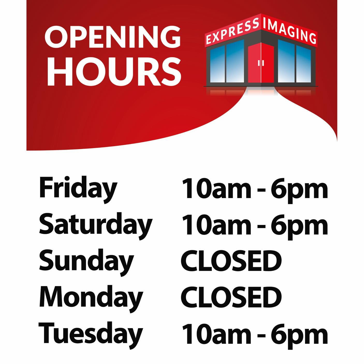 Our Bank Holiday opening times!